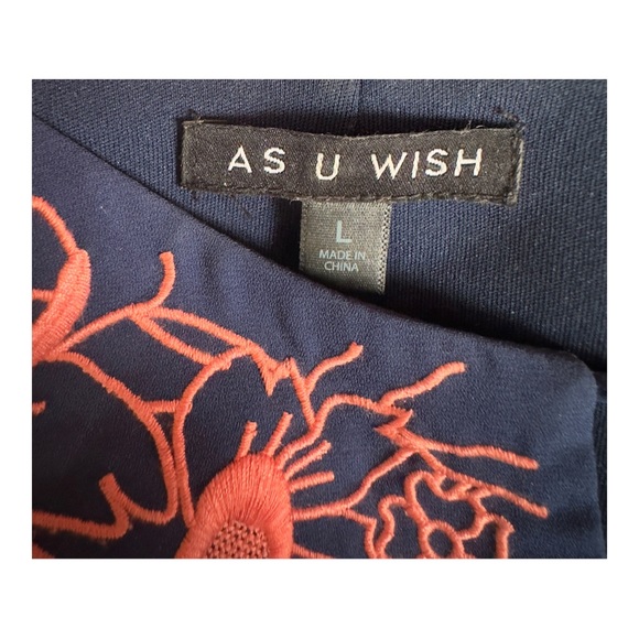 As U Wish Floral Tunic Swing Dress Size Large - Picture 6 of 7